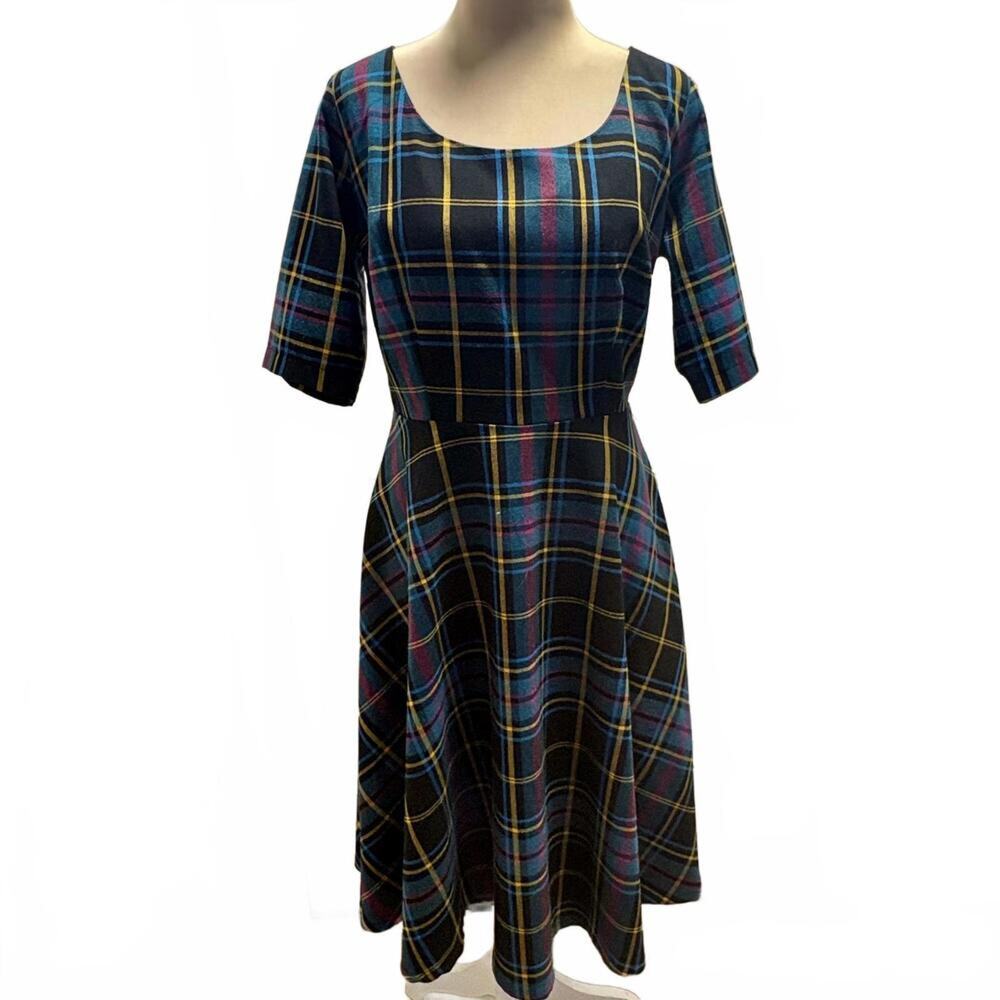 ModCloth x Collectif Moorend Plaid Retro 50's Look Dress 8
